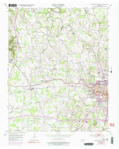 United States Geological Survey Cookeville West, TN (1953, 24000-Scale) digital map