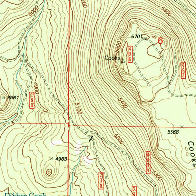 United States Geological Survey Cooks Mountain, OR (1998, 24000-Scale) digital map