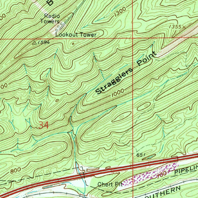 United States Geological Survey Cooks Springs, AL (1962, 24000-Scale) digital map