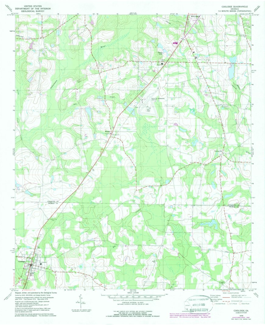 Coolidge, GA (1978, 24000-Scale) Map by United States Geological Survey ...