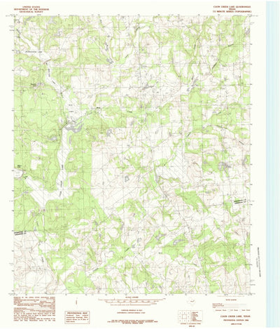 United States Geological Survey Coon Creek Lake, TX (1984, 24000-Scale) digital map