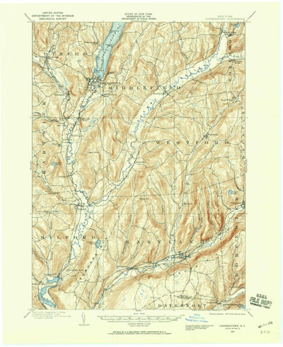 United States Geological Survey Cooperstown, NY (1907, 62500-Scale) digital map