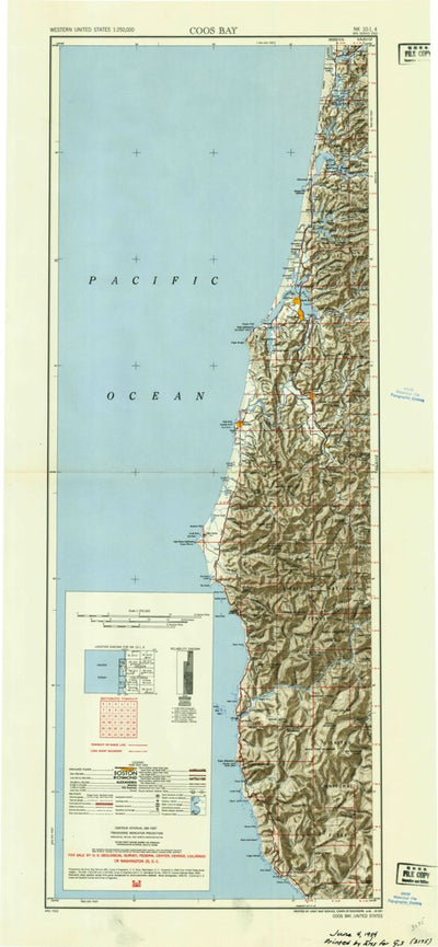 United States Geological Survey Coos Bay, OR (1954, 250000-Scale) digital map