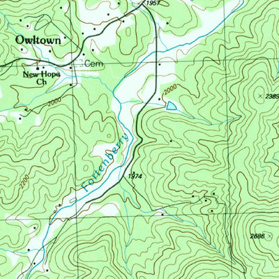 United States Geological Survey Coosa Bald, GA (1988, 24000-Scale) digital map