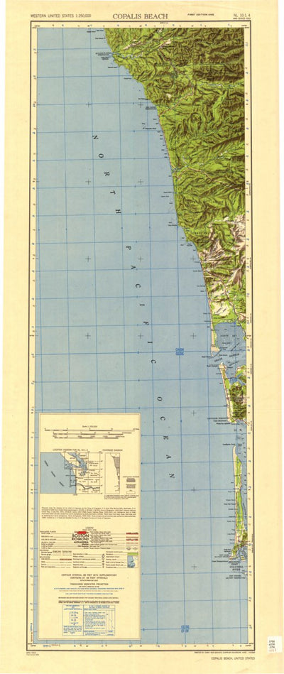 United States Geological Survey Copalis Beach, WA-OR (1951, 250000-Scale) digital map