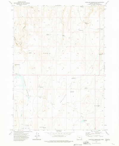 United States Geological Survey Copeland Reservoirs, OR (1972, 24000-Scale) digital map