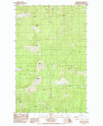 United States Geological Survey Copper Butte, WA (1985, 24000-Scale) digital map