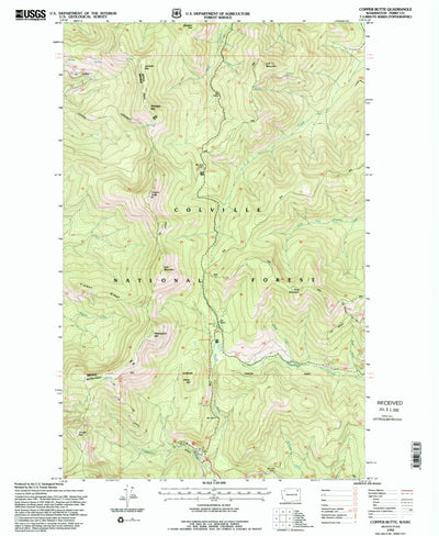 United States Geological Survey Copper Butte, WA (1992, 24000-Scale) digital map