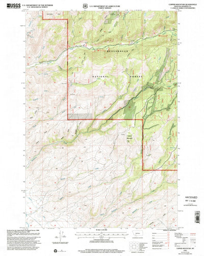 United States Geological Survey Copper Mountain, MT (1997, 24000-Scale) digital map