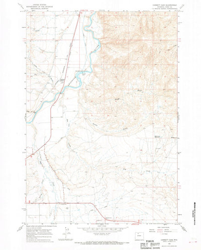 United States Geological Survey Corbett Dam, WY (1966, 24000-Scale) digital map