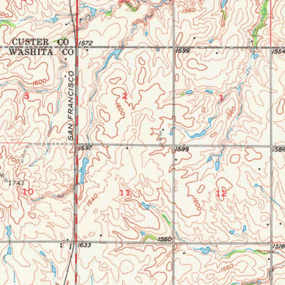 United States Geological Survey Cordell, OK (1956, 62500-Scale) digital map