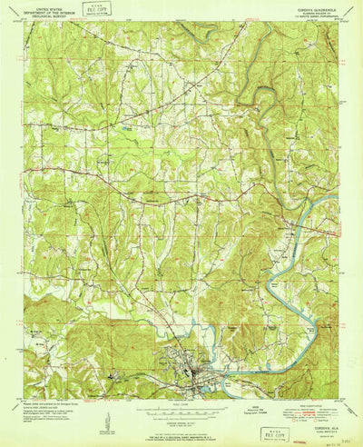 United States Geological Survey Cordova, AL (1951, 24000-Scale) digital map