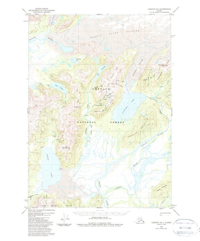 United States Geological Survey Cordova B-1, AK (1951, 63360-Scale) digital map