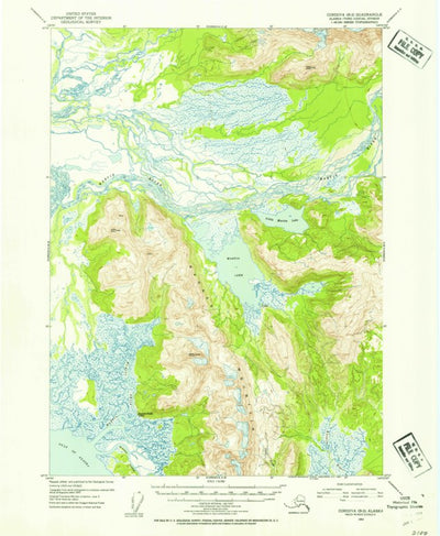 United States Geological Survey Cordova B-2, AK (1953, 63360-Scale) digital map