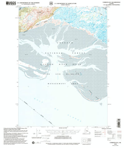 United States Geological Survey Cordova B-5, AK (2000, 63360-Scale) digital map