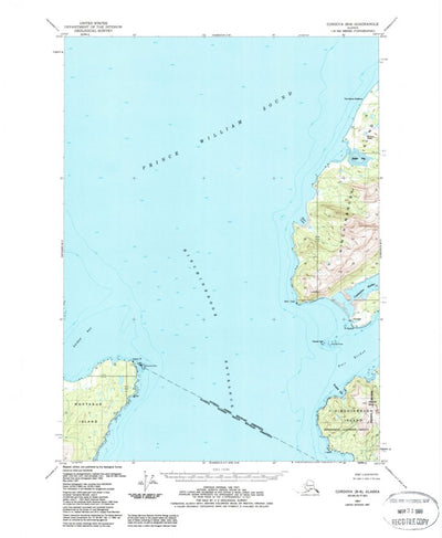 United States Geological Survey Cordova B-8, AK (1951, 63360-Scale) digital map