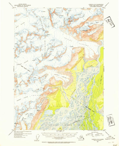 United States Geological Survey Cordova C-3, AK (1953, 63360-Scale) digital map