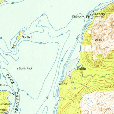 United States Geological Survey Cordova C-5, AK (1953, 63360-Scale) digital map