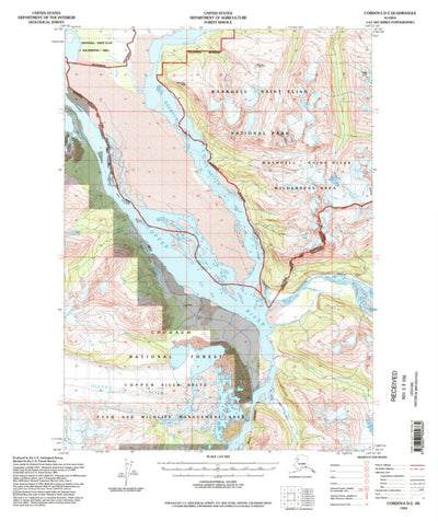 United States Geological Survey Cordova D-2, AK (1994, 63360-Scale) digital map