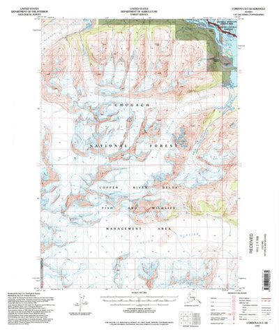 United States Geological Survey Cordova D-3, AK (1994, 63360-Scale) digital map