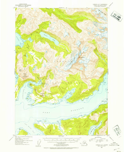 United States Geological Survey Cordova D-7, AK (1952, 63360-Scale) digital map