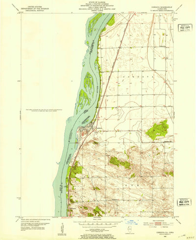 United States Geological Survey Cordova, IL-IA (1952, 24000-Scale) digital map