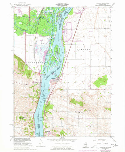 United States Geological Survey Cordova, IL-IA (1953, 24000-Scale) digital map