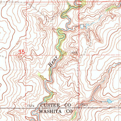 United States Geological Survey Corn, OK (1983, 24000-Scale) digital map