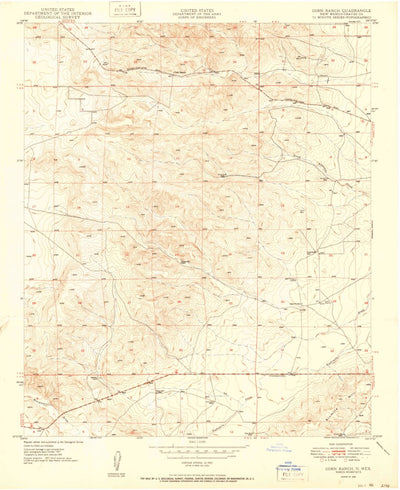 United States Geological Survey Corn Ranch, NM (1950, 24000-Scale) digital map