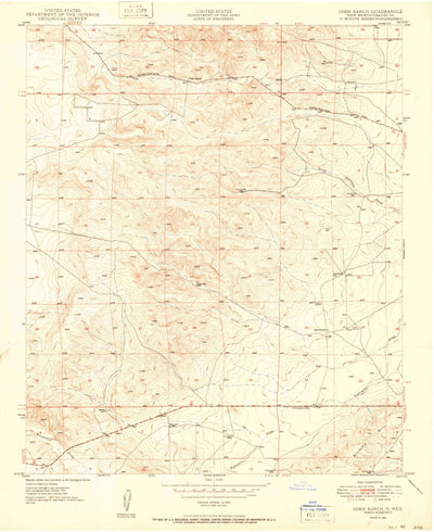 United States Geological Survey Corn Ranch, NM (1950, 24000-Scale) digital map