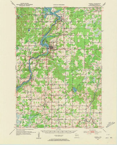United States Geological Survey Cornell, WI (1951, 62500-Scale) digital map