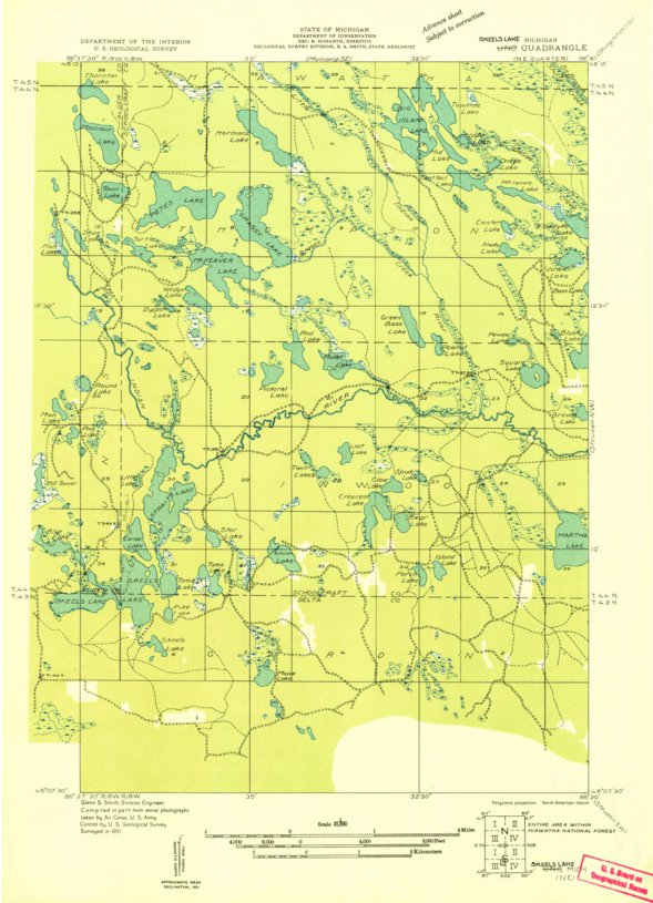 Corner Lake, MI (1931, 31680-Scale) Map by United States Geological ...