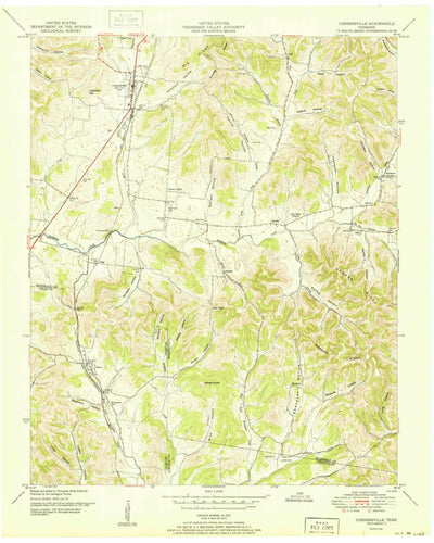 United States Geological Survey Cornersville, TN (1951, 24000-Scale) digital map
