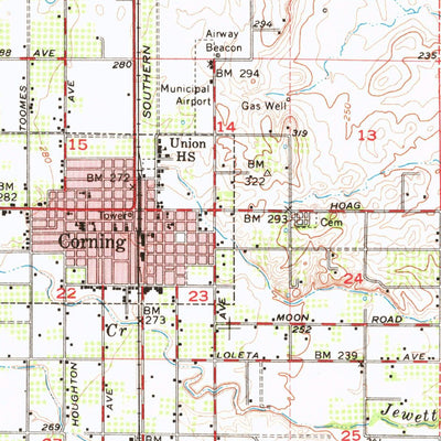 United States Geological Survey Corning, CA (1951, 62500-Scale) digital map