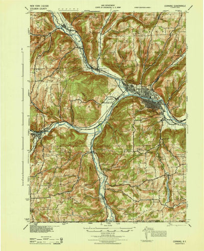 United States Geological Survey Corning, NY-PA (1944, 62500-Scale) digital map