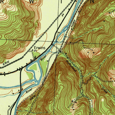 United States Geological Survey Corning, NY-PA (1944, 62500-Scale) digital map