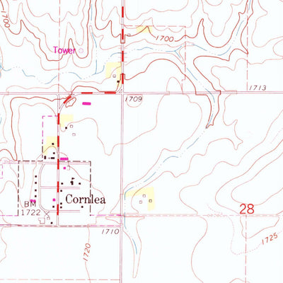 United States Geological Survey Cornlea, NE (1966, 24000-Scale) digital map