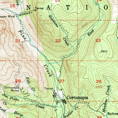 United States Geological Survey Cornucopia, OR (1954, 62500-Scale) digital map