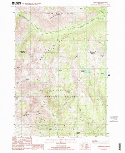 United States Geological Survey Cornucopia, OR (1990, 24000-Scale) digital map