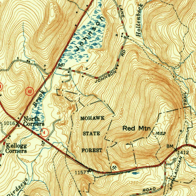 United States Geological Survey Cornwall, CT (1950, 31680-Scale) digital map