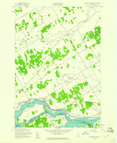 United States Geological Survey Cornwall West, ON-NY (1942, 24000-Scale) digital map