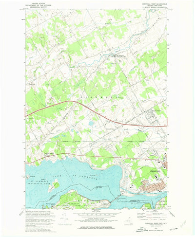 United States Geological Survey Cornwall West, ON-NY (1964, 24000-Scale) digital map