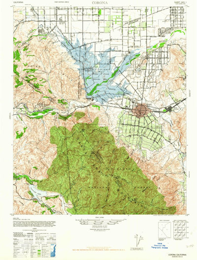 United States Geological Survey Corona, CA (1942, 62500-Scale) digital map