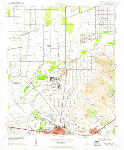 United States Geological Survey Corona North, CA (1954, 24000-Scale) digital map