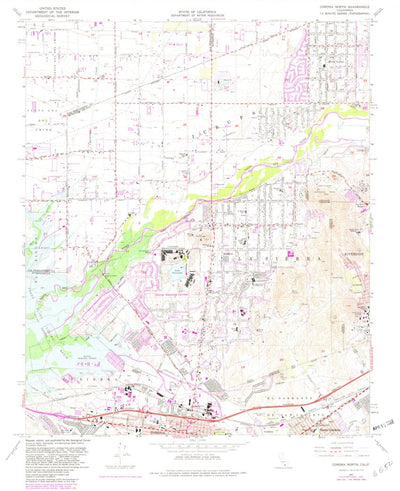 United States Geological Survey Corona North, CA (1967, 24000-Scale) digital map