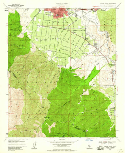 United States Geological Survey Corona South, CA (1954, 24000-Scale) digital map