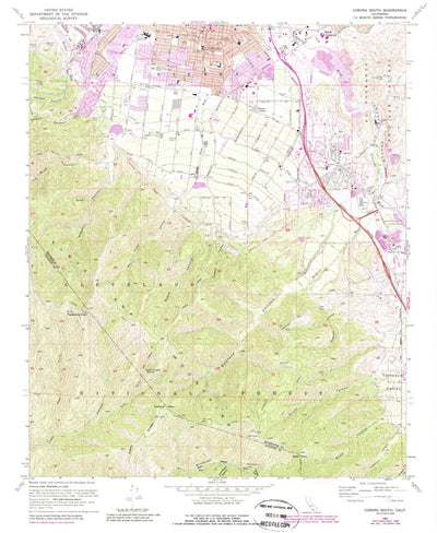 United States Geological Survey Corona South, CA (1967, 24000-Scale) digital map