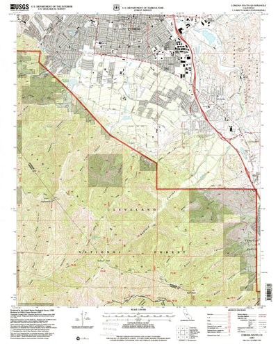United States Geological Survey Corona South, CA (1997, 24000-Scale) digital map