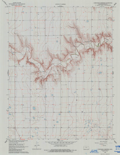 United States Geological Survey Coronado Cemetery, KS (1968, 24000-Scale) digital map