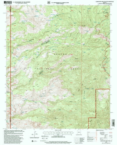 United States Geological Survey Coronado Mountain, AZ (1997, 24000-Scale) digital map